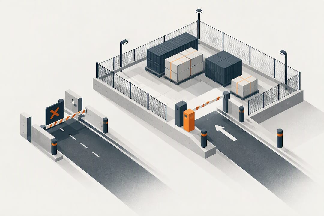 Isometric illustration of secured cargo movement